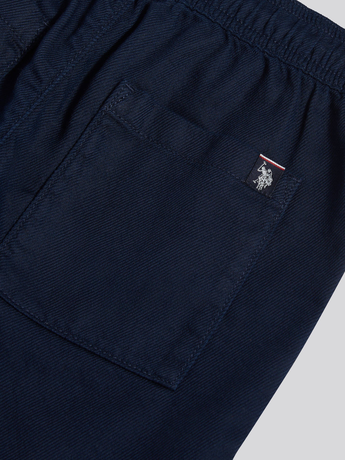 Boys Cotton Twill Drawstring Short in Dark Sapphire Navy