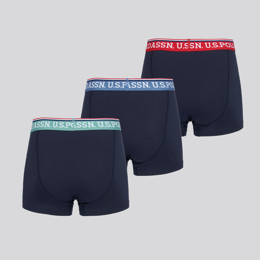 Boys USPA Trunk 3 Pack in Dark Sapphire Navy