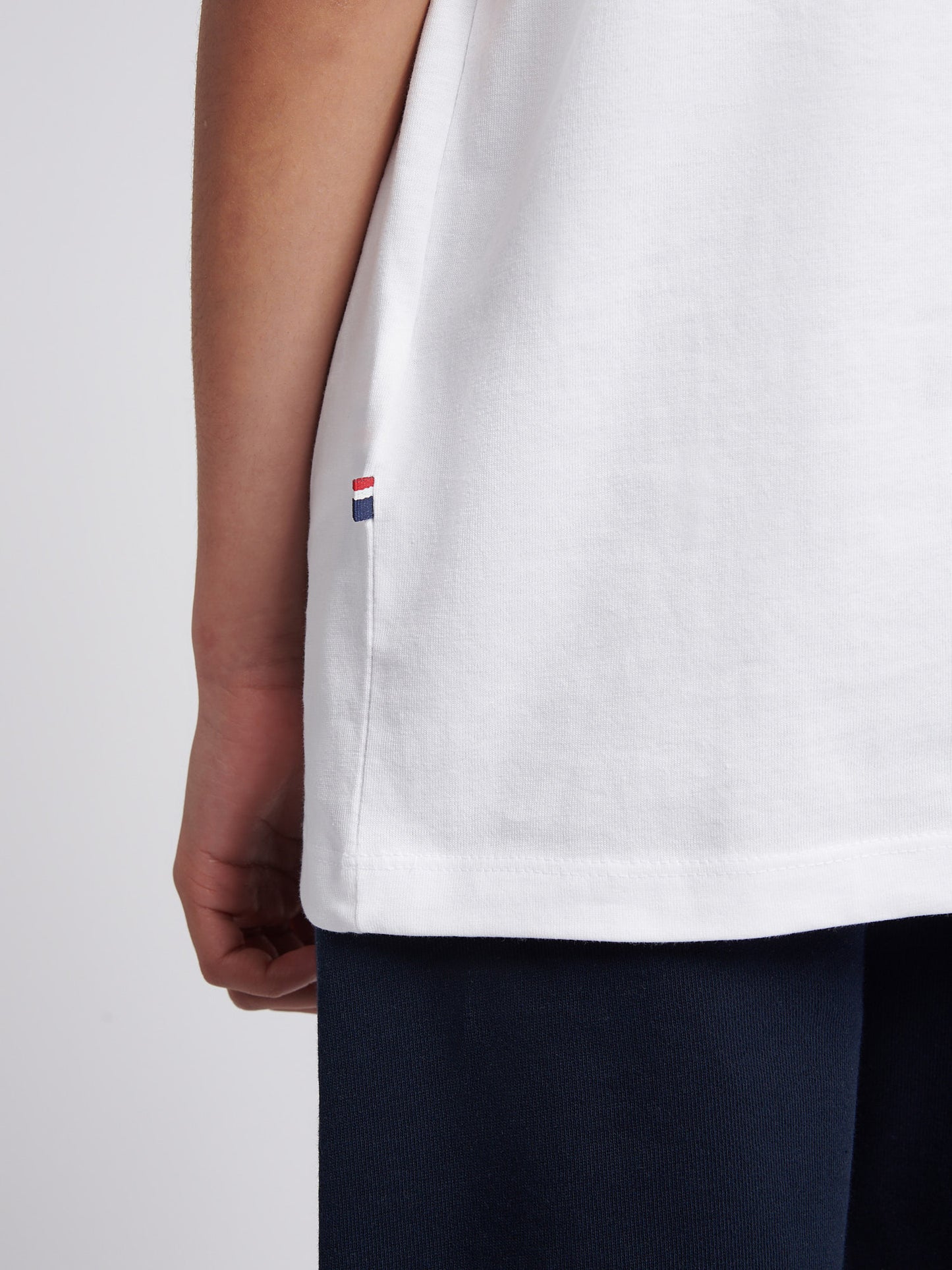 Boys Double Horsemen Graphic T-Shirt in Bright White