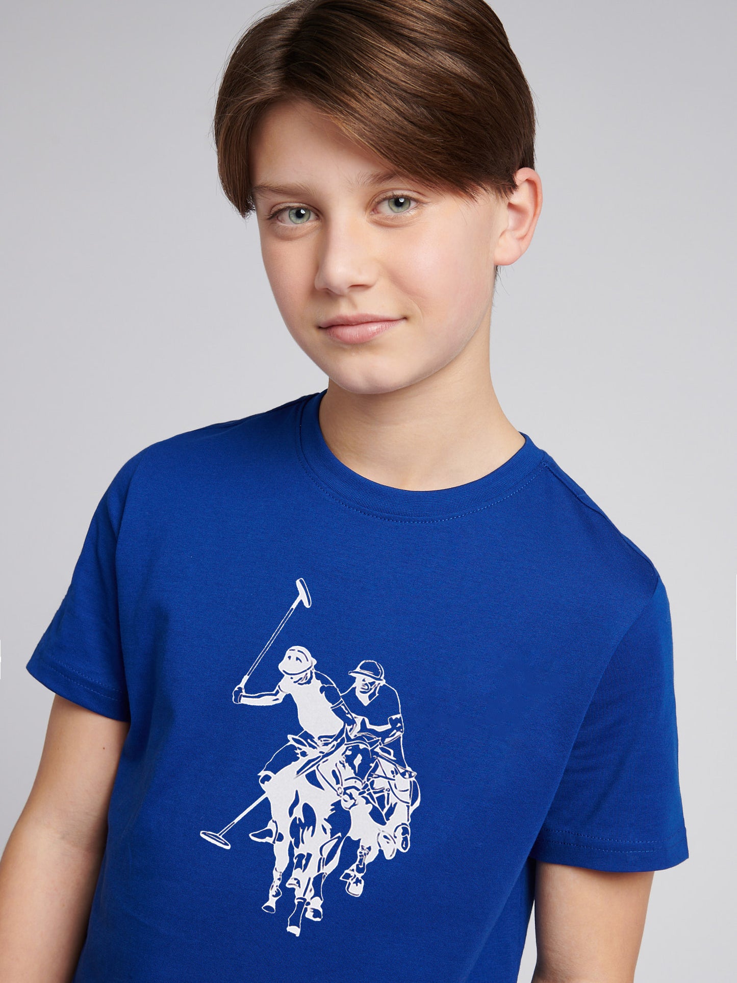 Boys Double Horsemen Graphic T-Shirt in Sodalite Blue