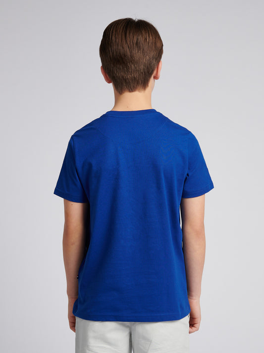 Boys Double Horsemen Graphic T-Shirt in Sodalite Blue
