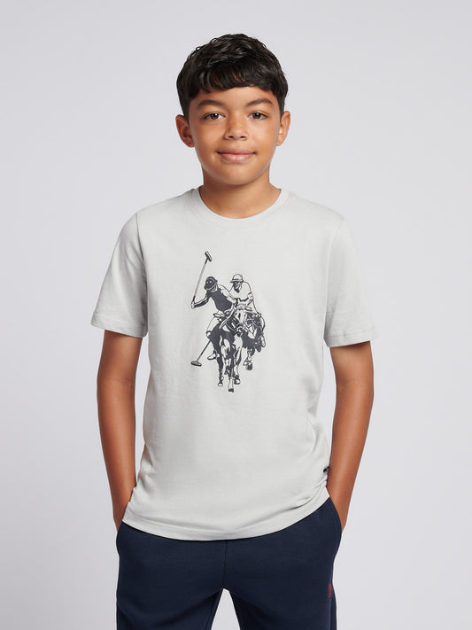 Boys Double Horsemen Graphic T-Shirt in High Rise