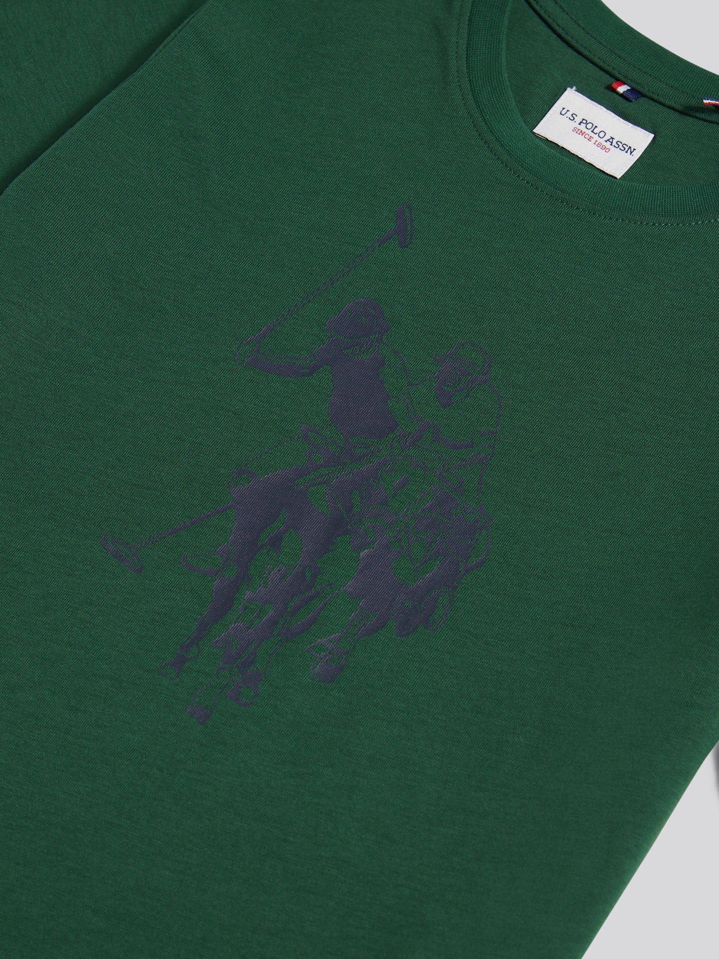 Boys Double Horsemen Graphic T-Shirt in Pineneedle