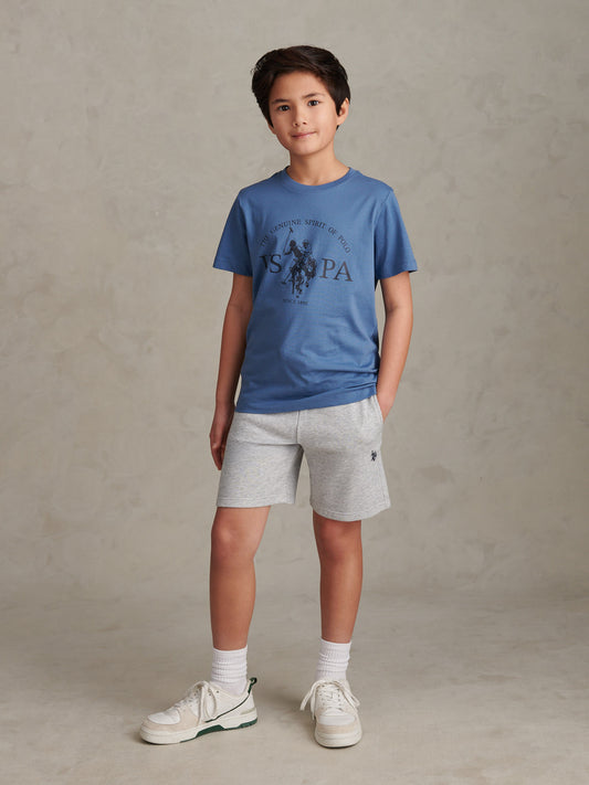Boys USPA Print Graphic T-Shirt in Blue Horizon