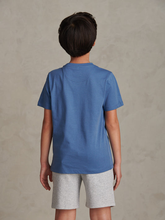 Boys USPA Print Graphic T-Shirt in Blue Horizon