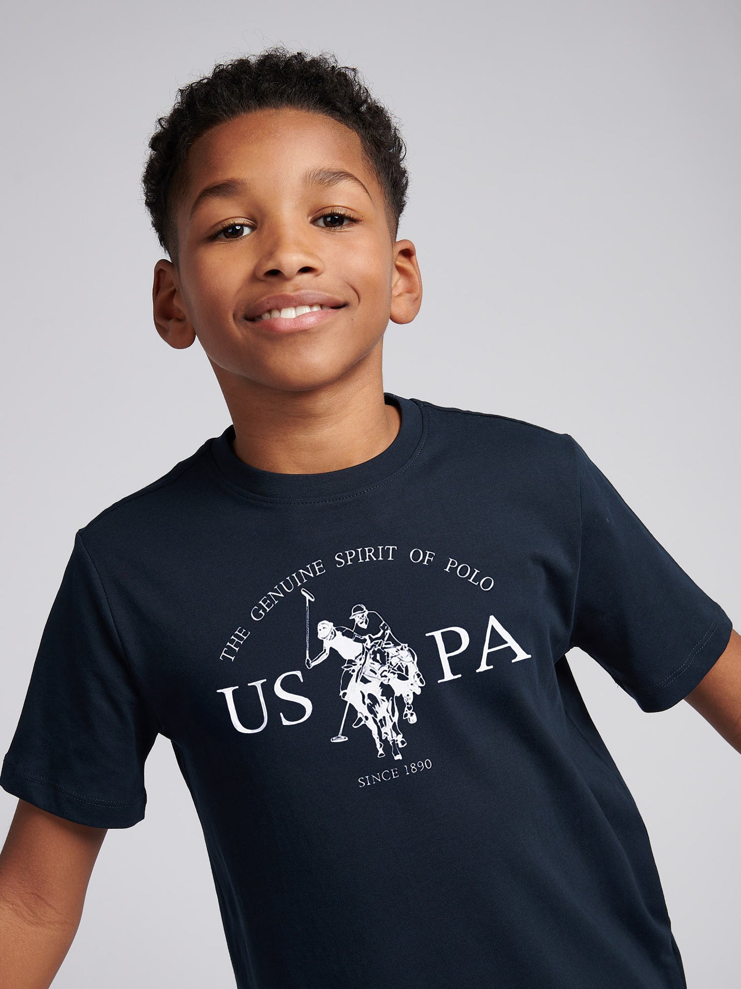 Boys USPA Print Graphic T-Shirt in Dark Sapphire Navy