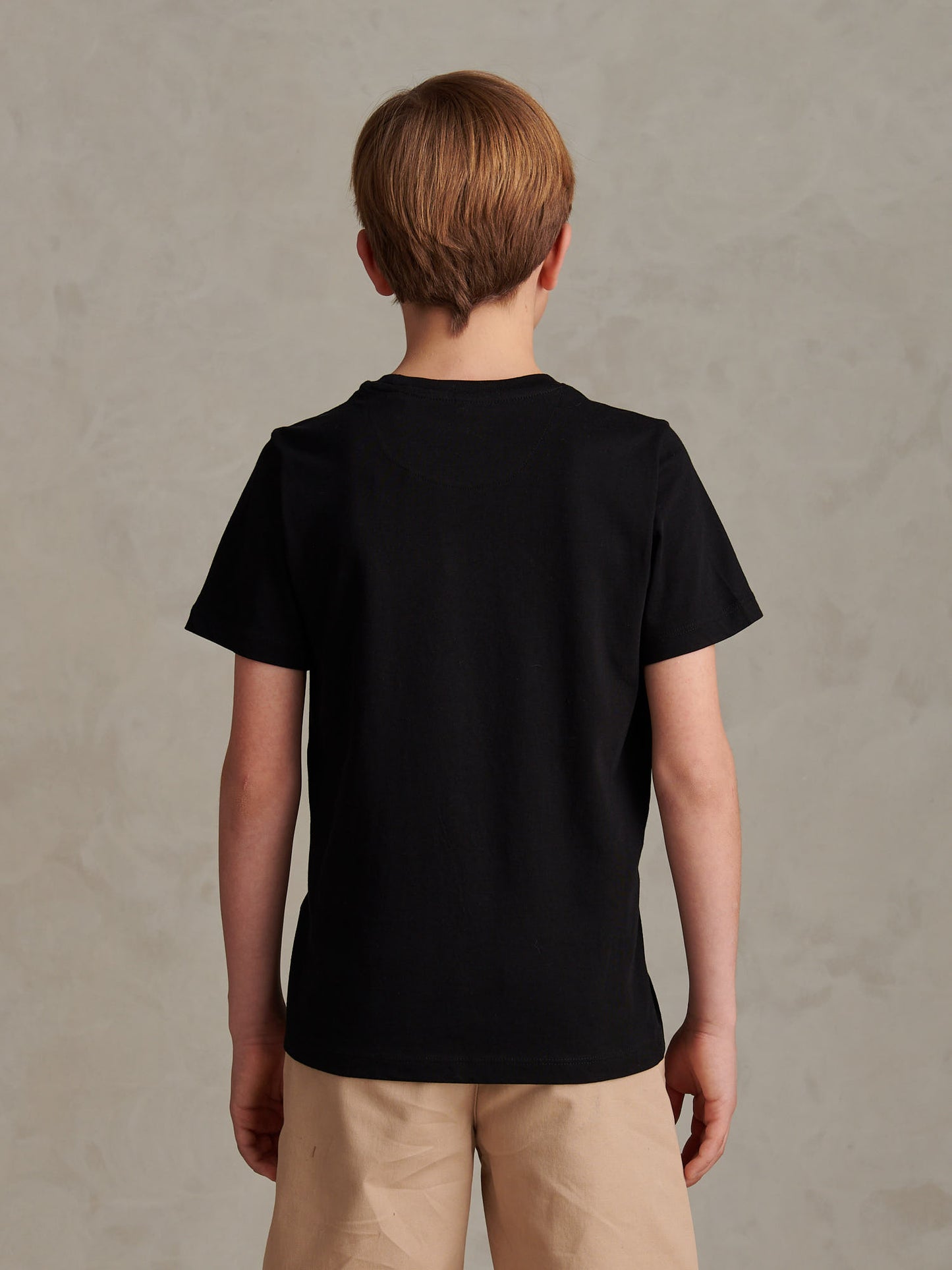 Boys USPA Print Graphic T-Shirt in Black Bright White DHM