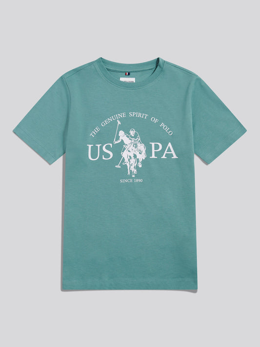 Boys USPA Print Graphic T-Shirt in Arctic