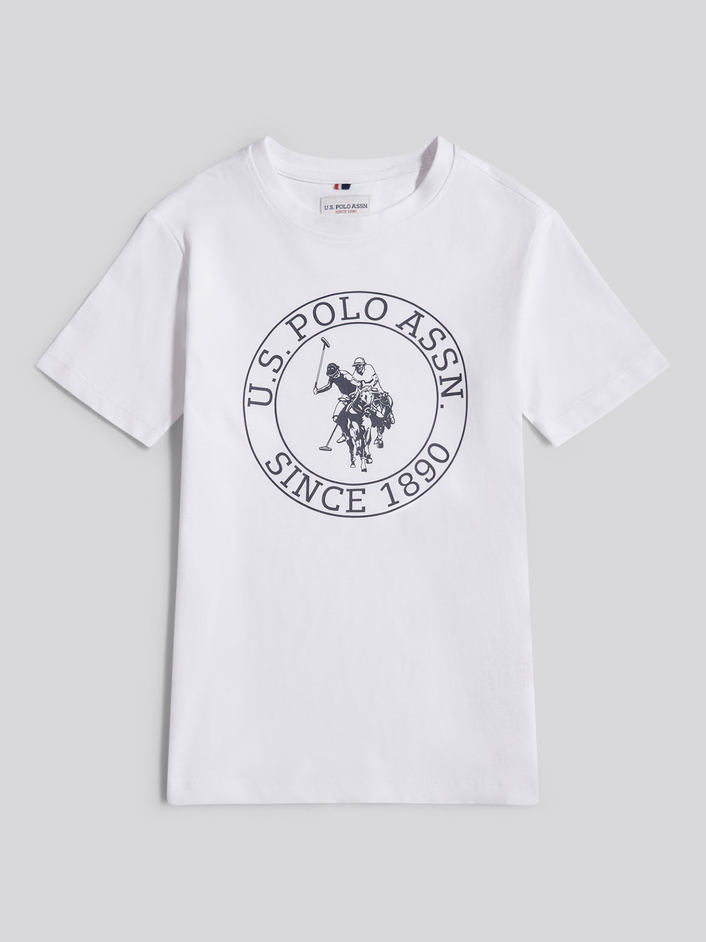 Boys USPA Circle Print T-Shirt in Bright White