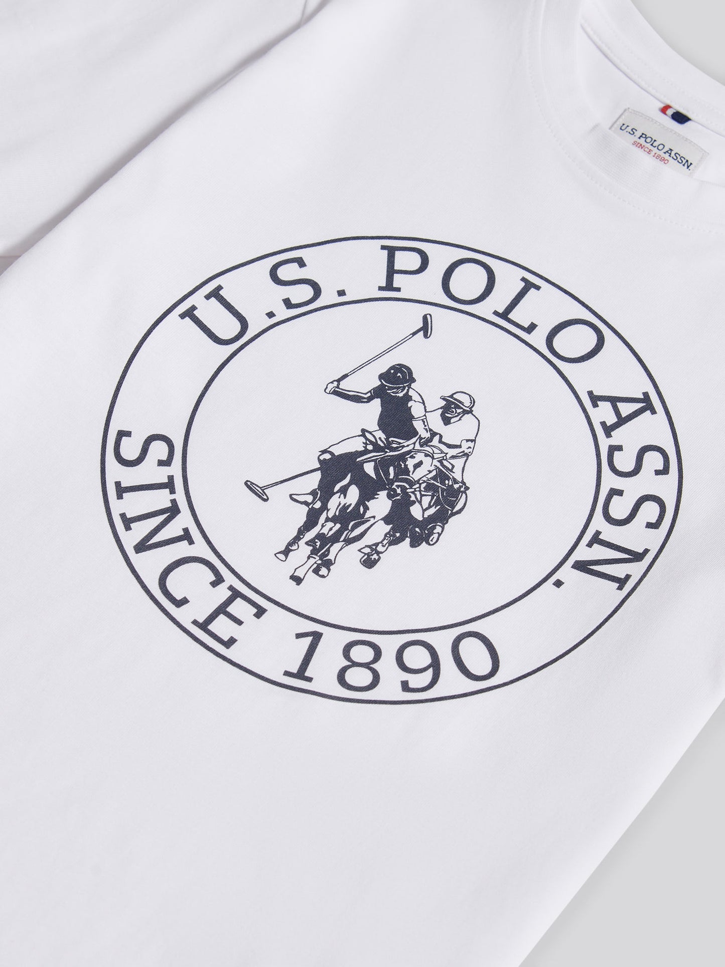 Boys USPA Circle Print T-Shirt in Bright White