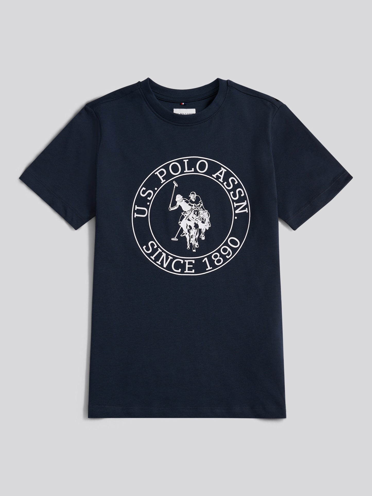Boys USPA Circle Print T-Shirt in Dark Sapphire Navy