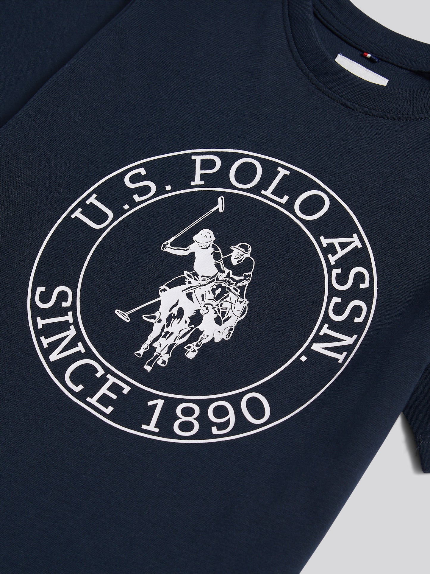 Boys USPA Circle Print T-Shirt in Dark Sapphire Navy