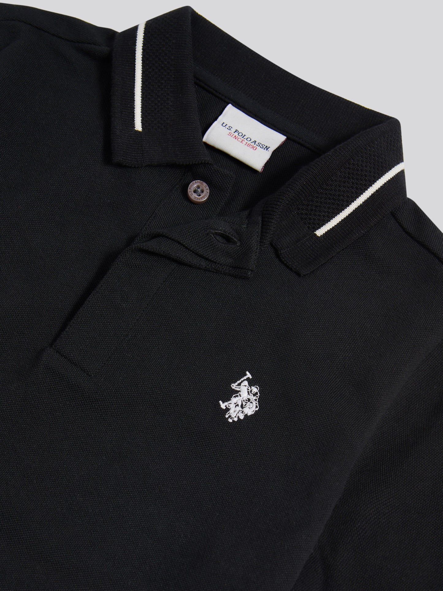Boys Smart Pique Polo Shirt in Black