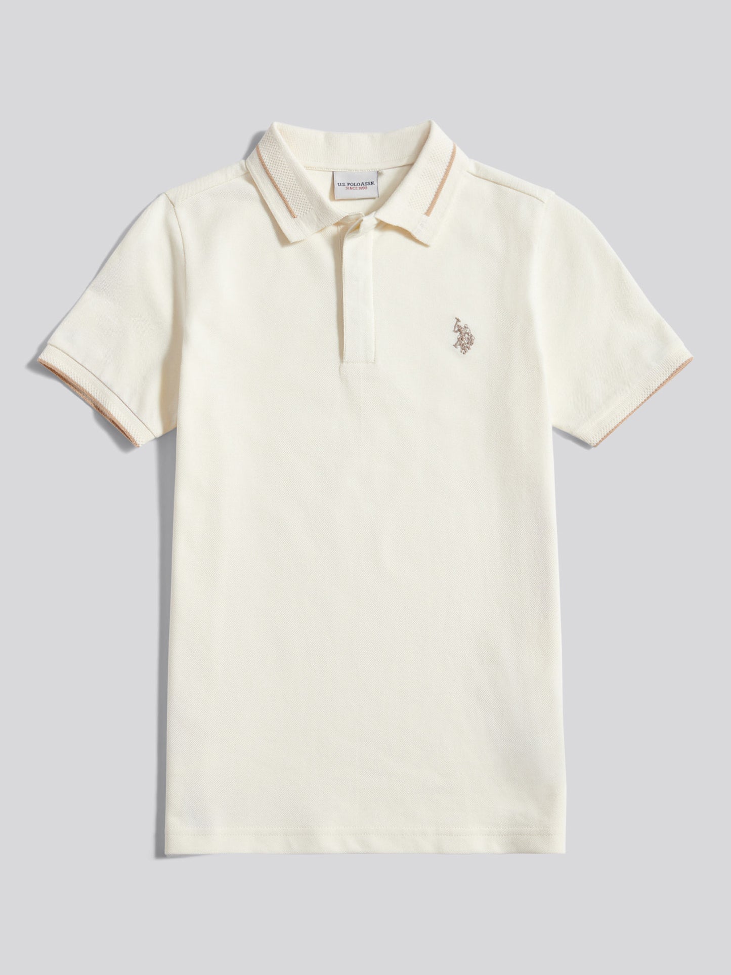Boys Smart Pique Polo Shirt in Whisper White