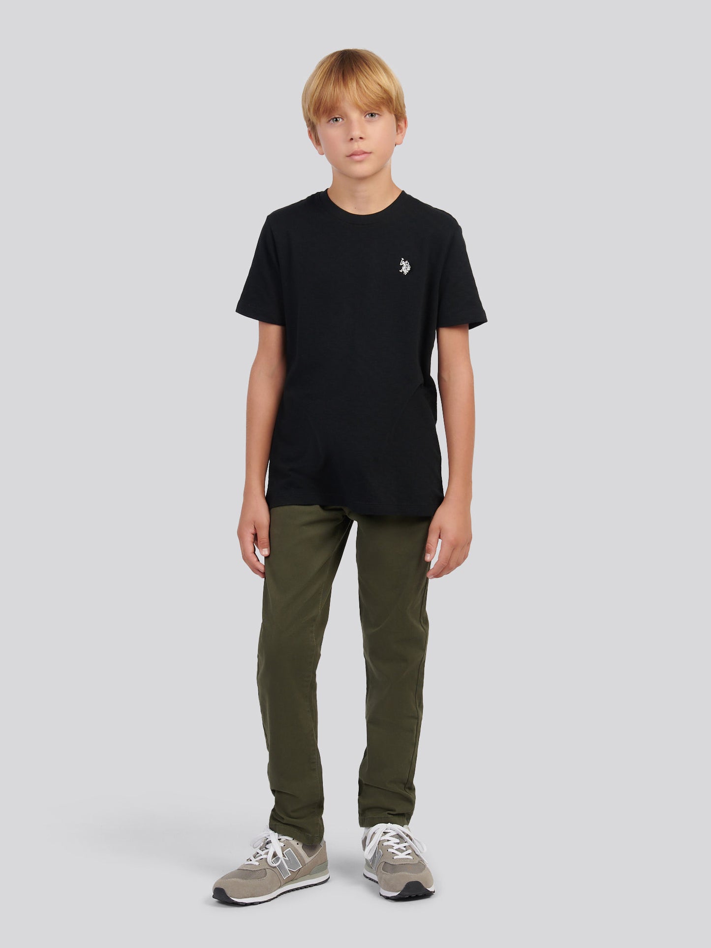 "Boys Check Texture T-Shirt, in" Black