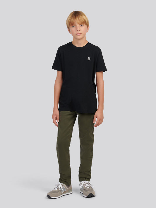 "Boys Check Texture T-Shirt, in" Black