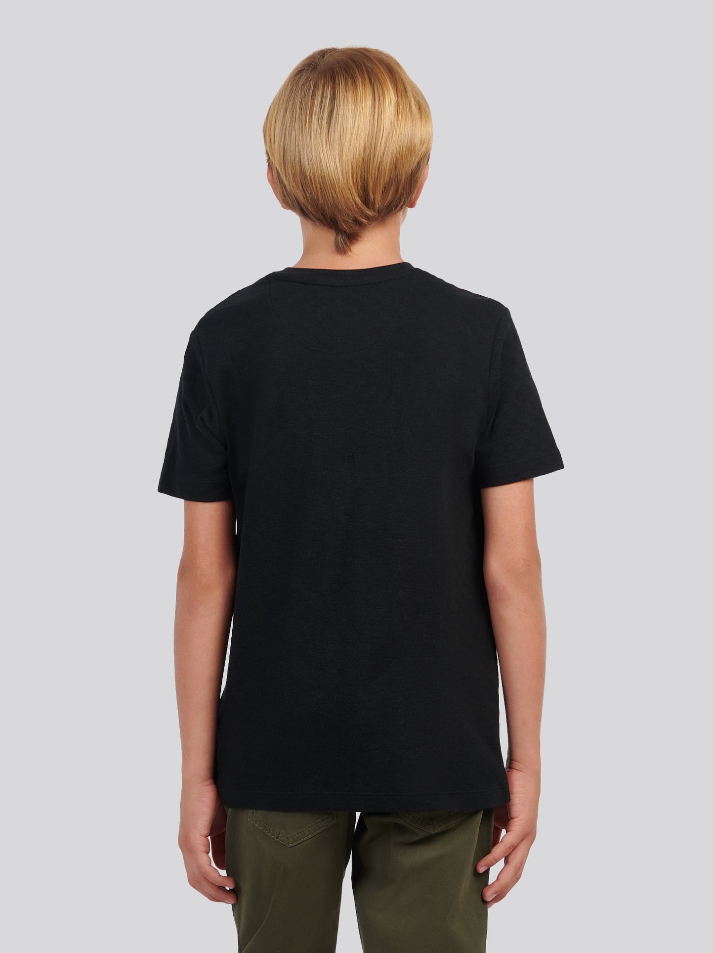 "Boys Check Texture T-Shirt, in" Black