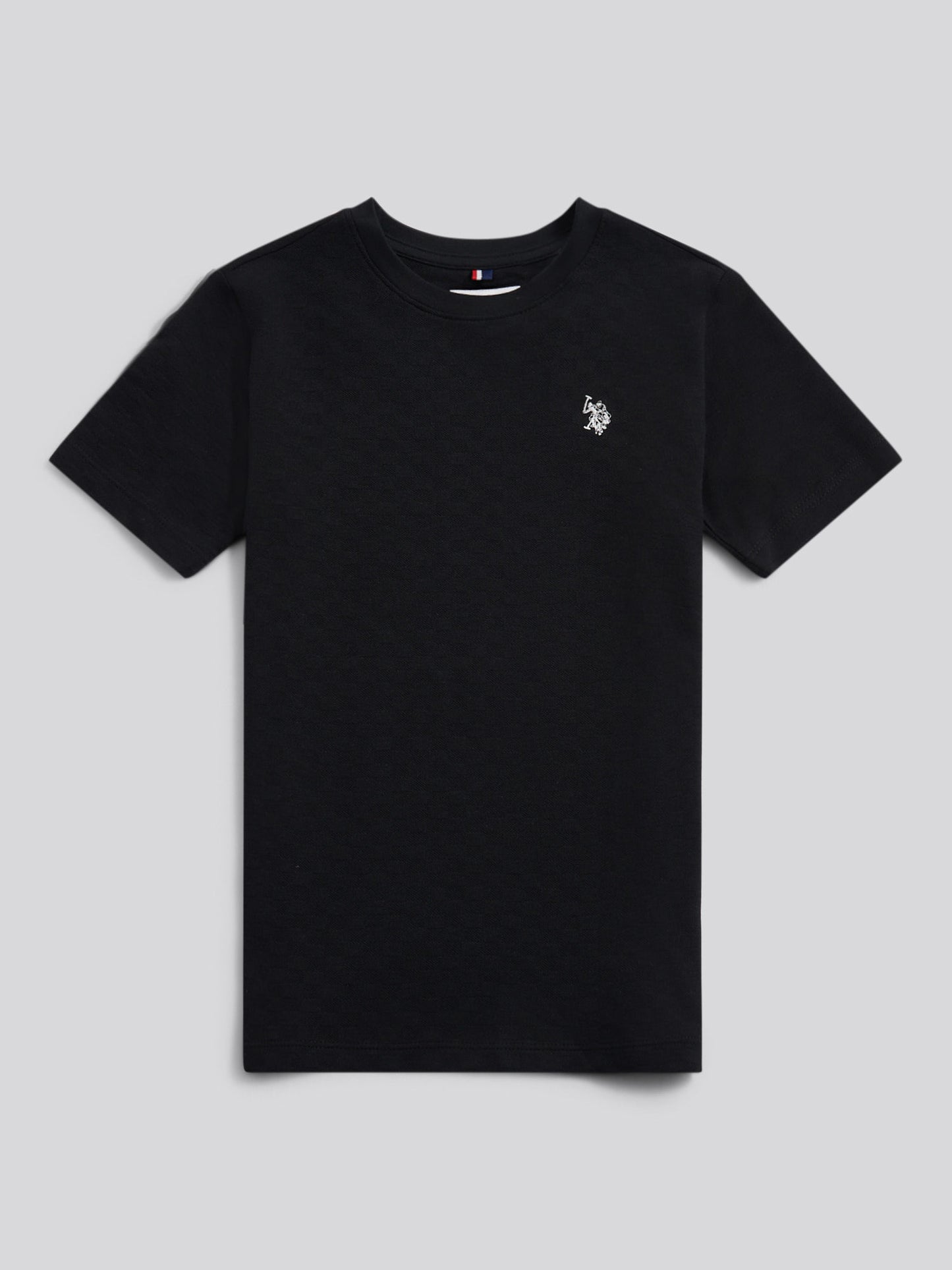 "Boys Check Texture T-Shirt, in" Black