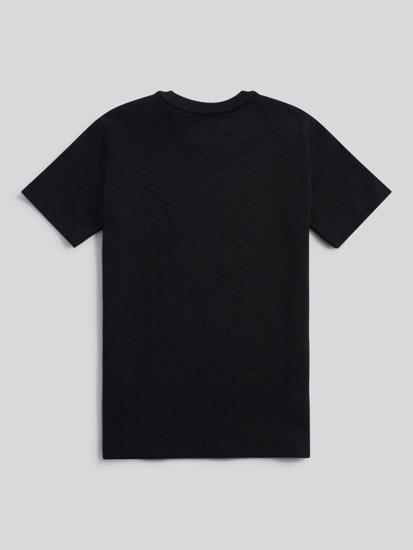 "Boys Check Texture T-Shirt, in" Black