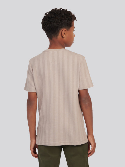 Boys Smart Vertical Texture T-Shirt in Atmosphere