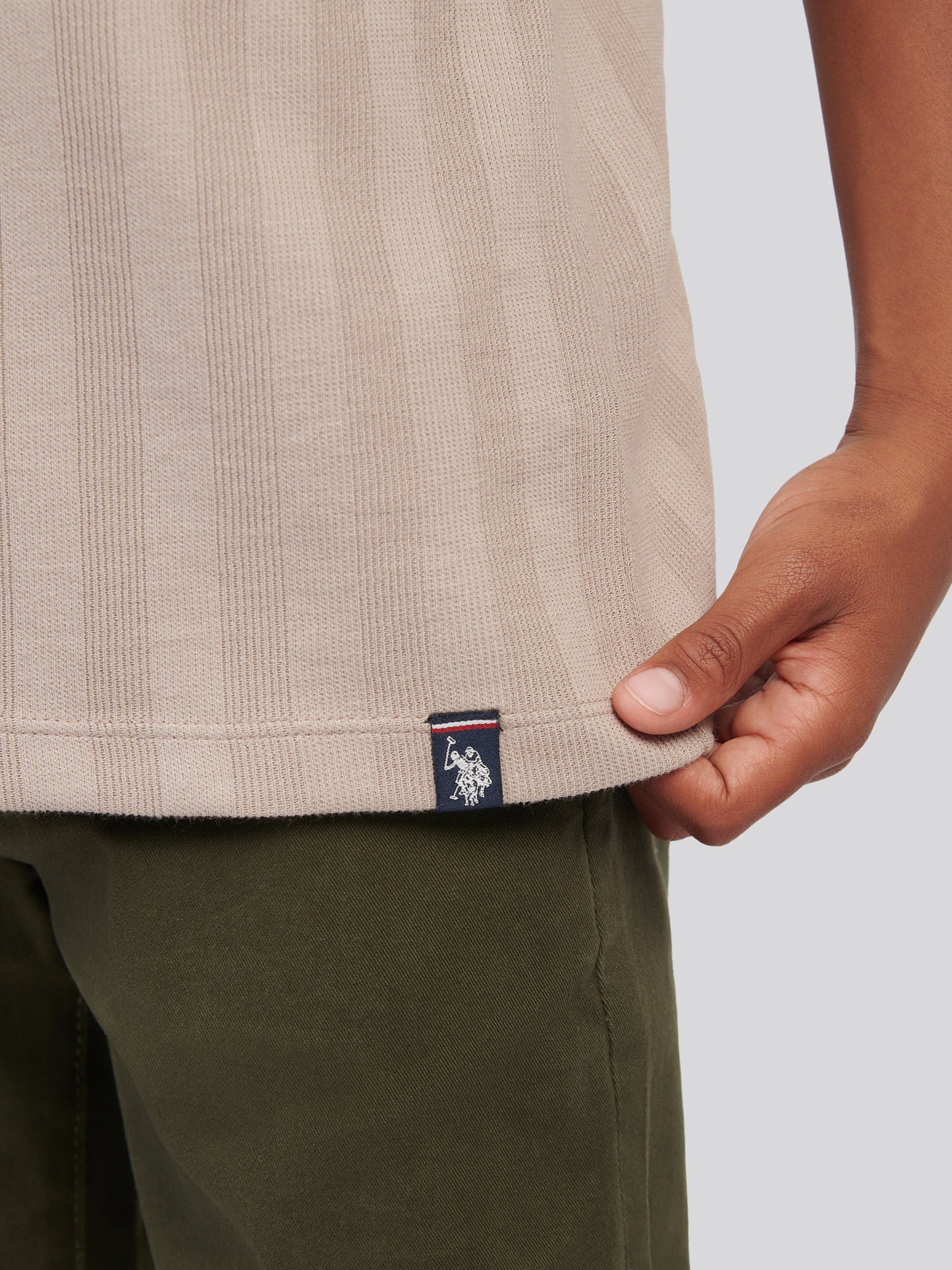 Boys Smart Vertical Texture T-Shirt in Atmosphere