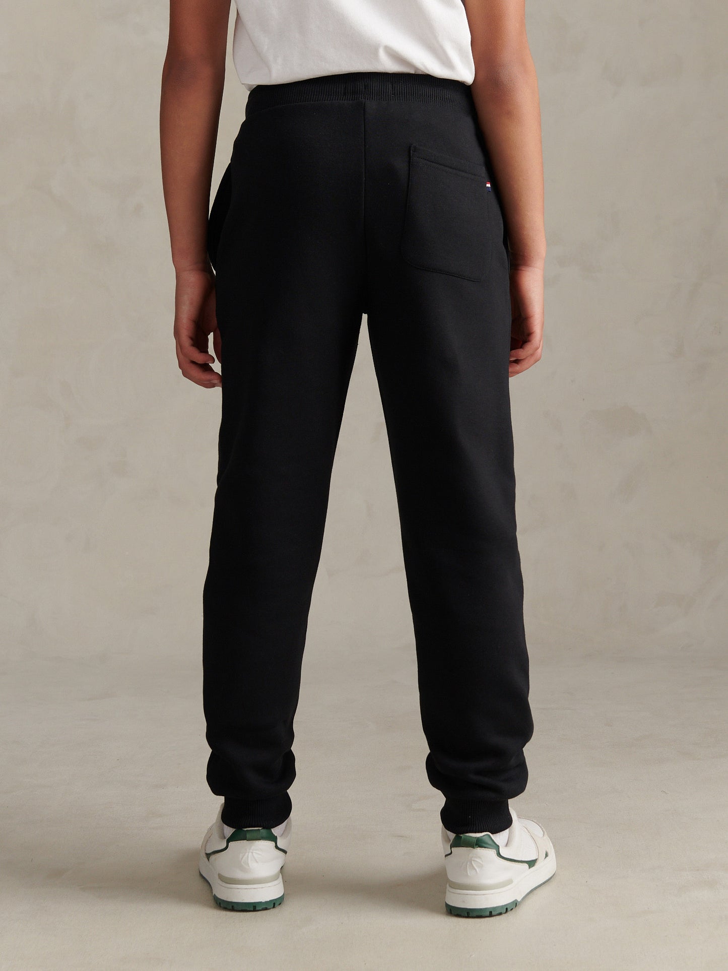 Boys Double Horsemen Loopback Jogger Black Bright White DHM