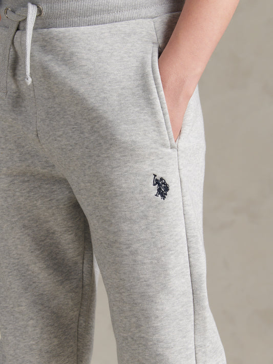 Boys Double Horsemen Loopback Jogger Mid Grey Marl