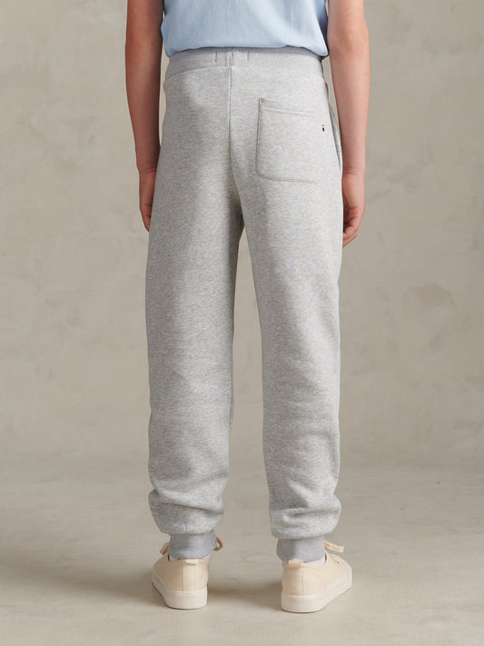Boys Double Horsemen Loopback Jogger Mid Grey Marl