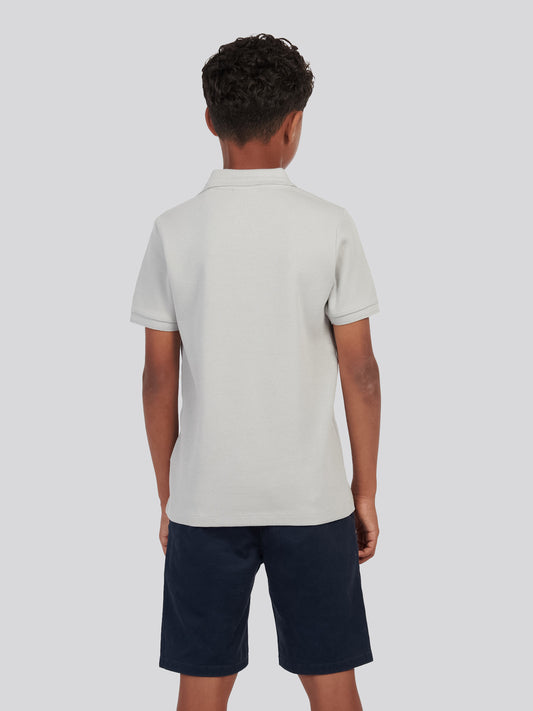 Boys Waffle Texture Polo Shirt in High Rise