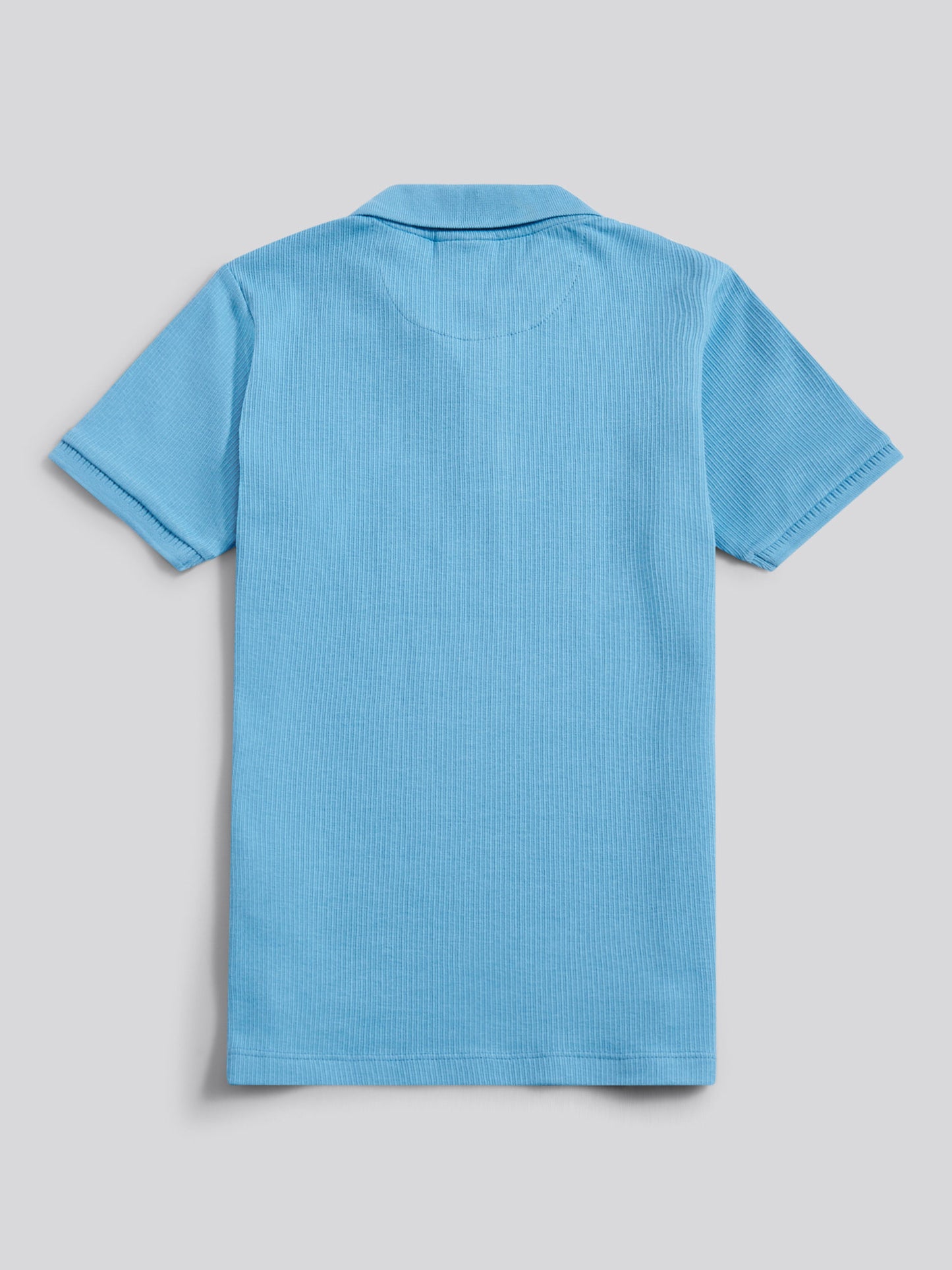 Boys Heritage Textured Polo Shirt in Heritage Blue