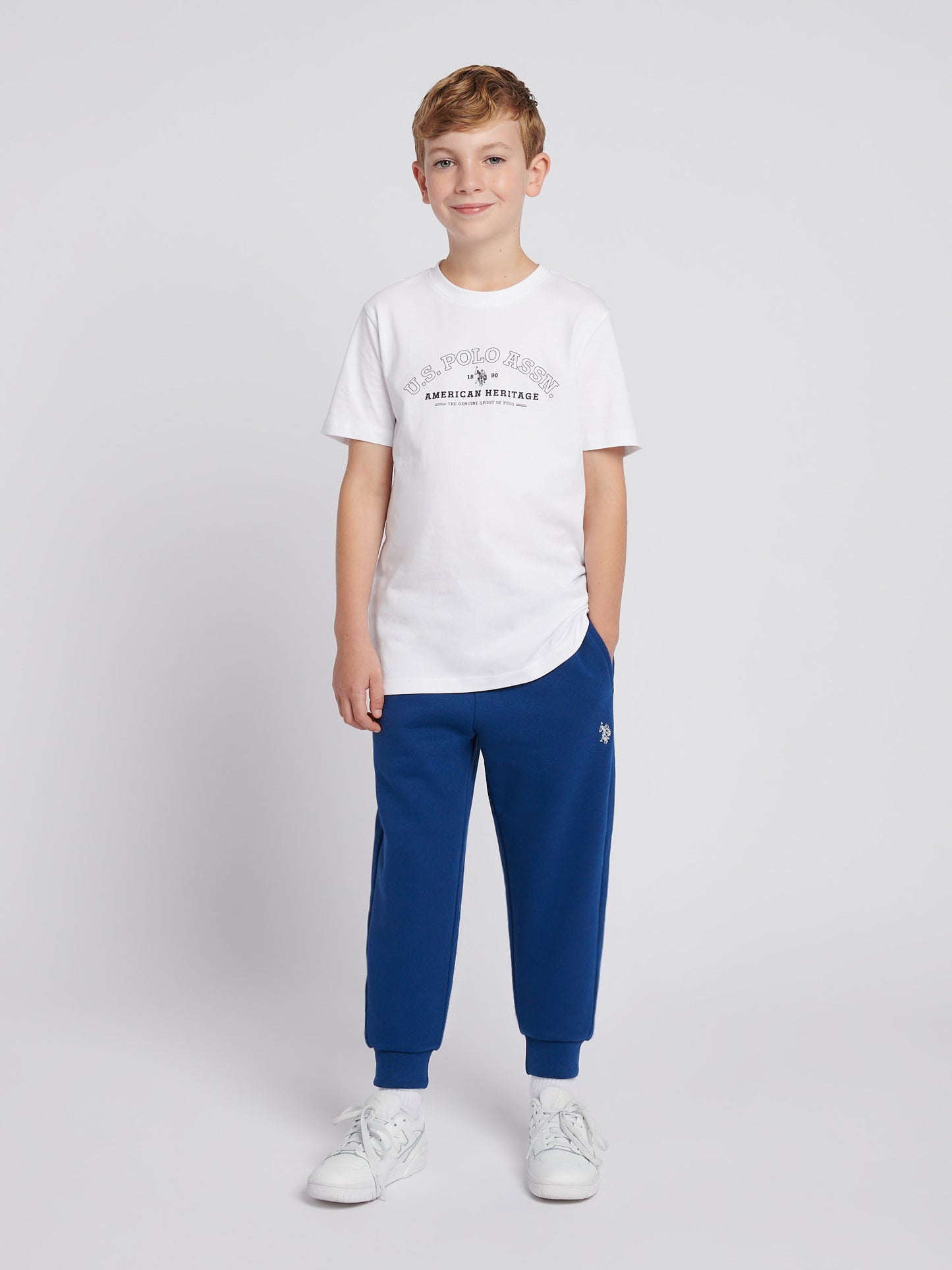 Boys Heritage Graphic Print T-Shirt in Bright White