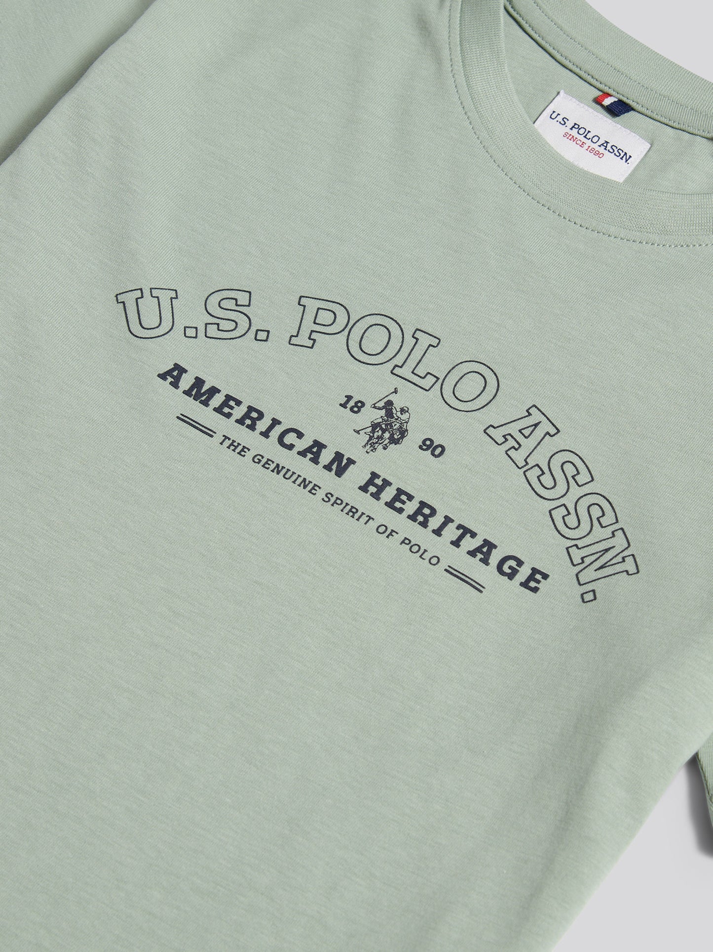 Boys Heritage Graphic Print T-Shirt in Iceberg Green