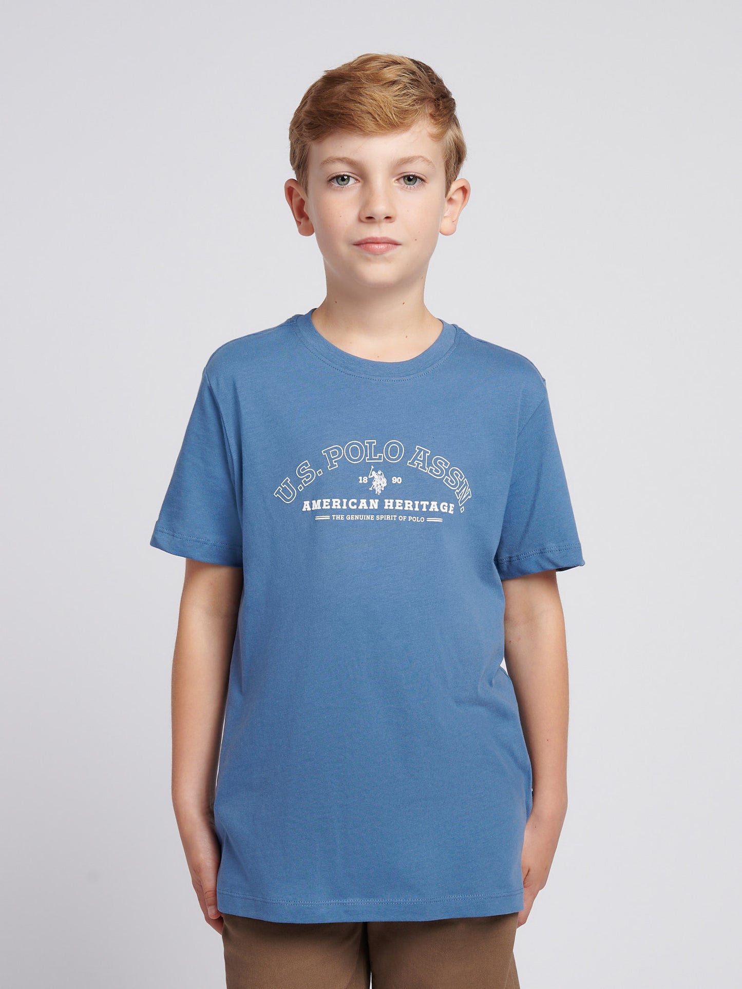 Boys Heritage Graphic Print T-Shirt in Blue Horizon
