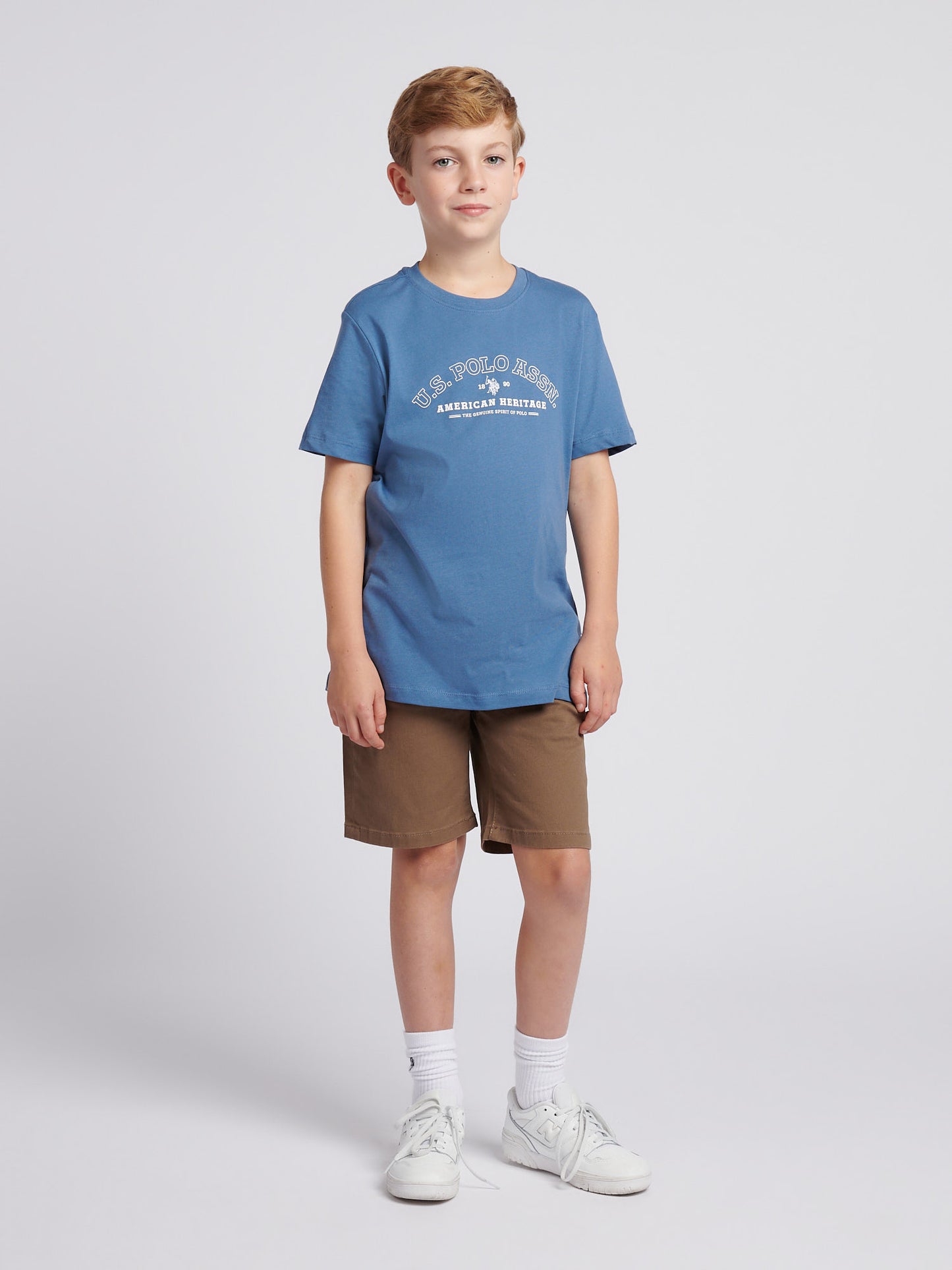 Boys Heritage Graphic Print T-Shirt in Blue Horizon