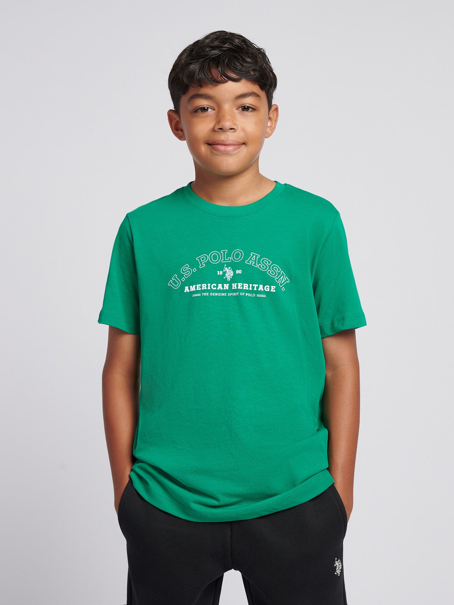 Boys Heritage Graphic Print T-Shirt in Lush Meadow