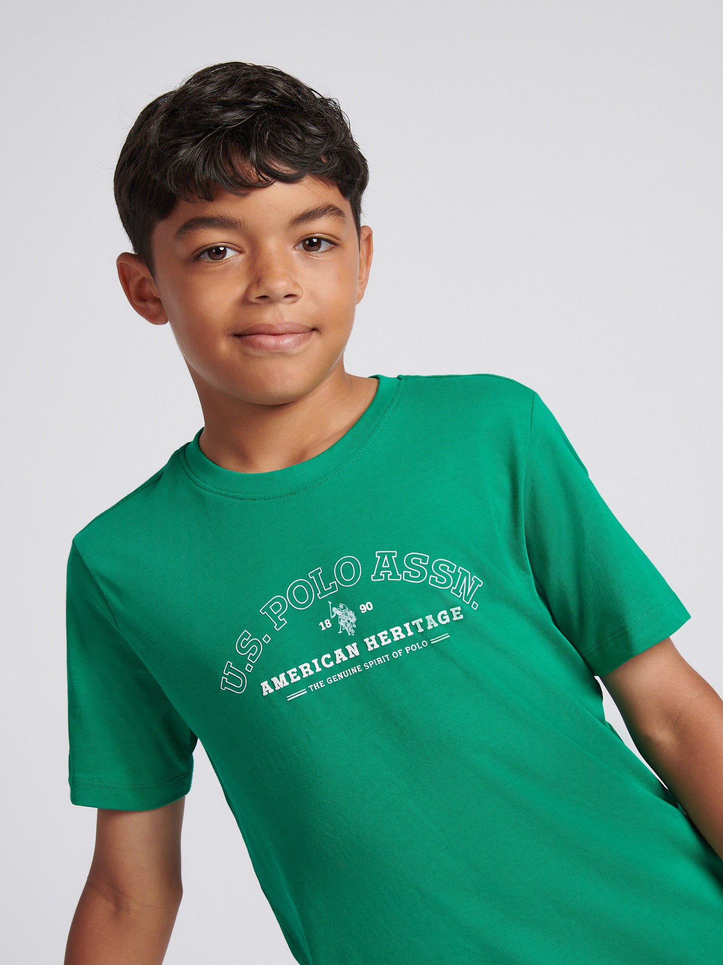 Boys Heritage Graphic Print T-Shirt in Lush Meadow