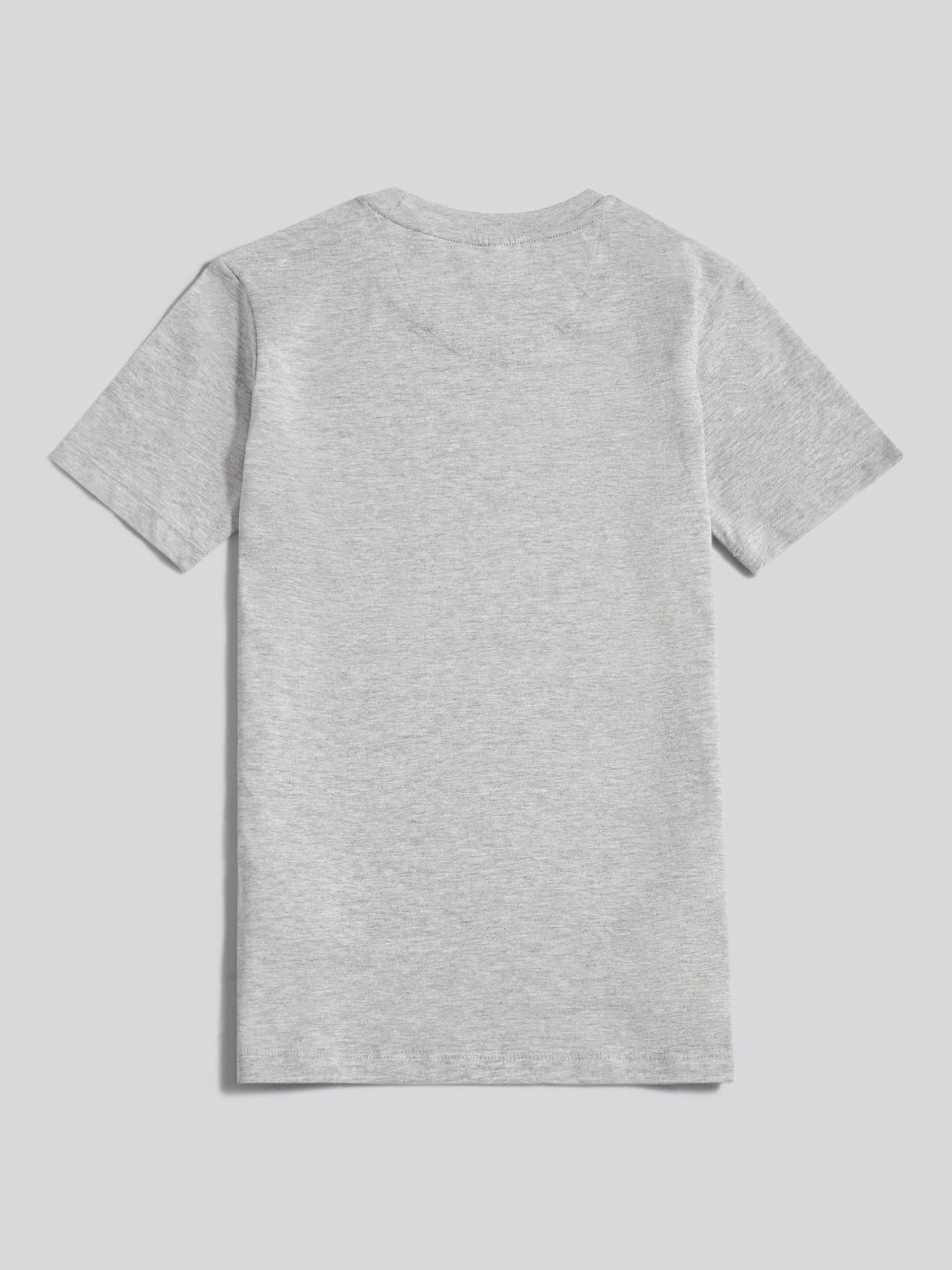 Boys Heritage Graphic Print T-Shirt in Mid Grey Marl