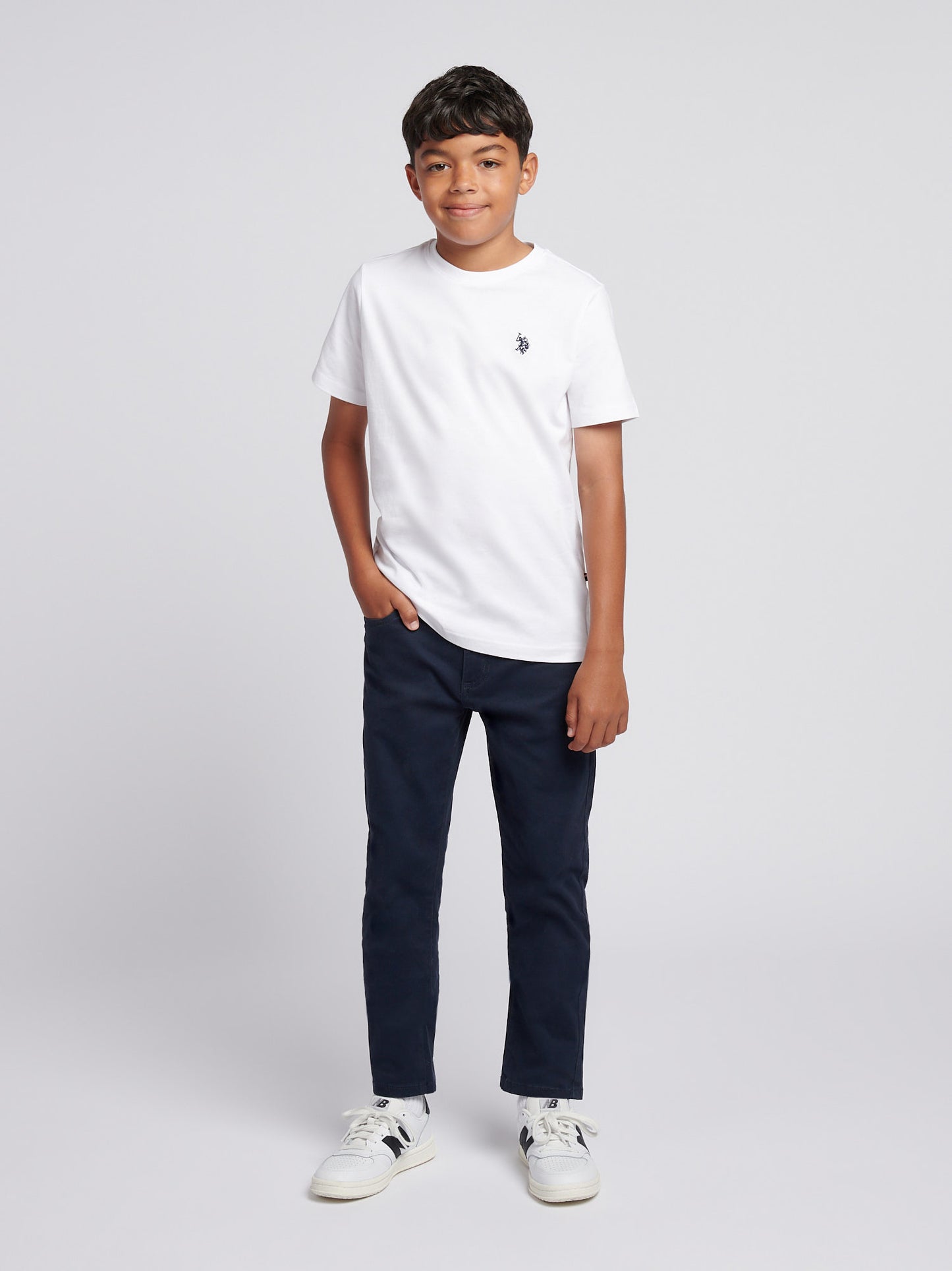 Boys USPA Back Graphic T-Shirt in Bright White