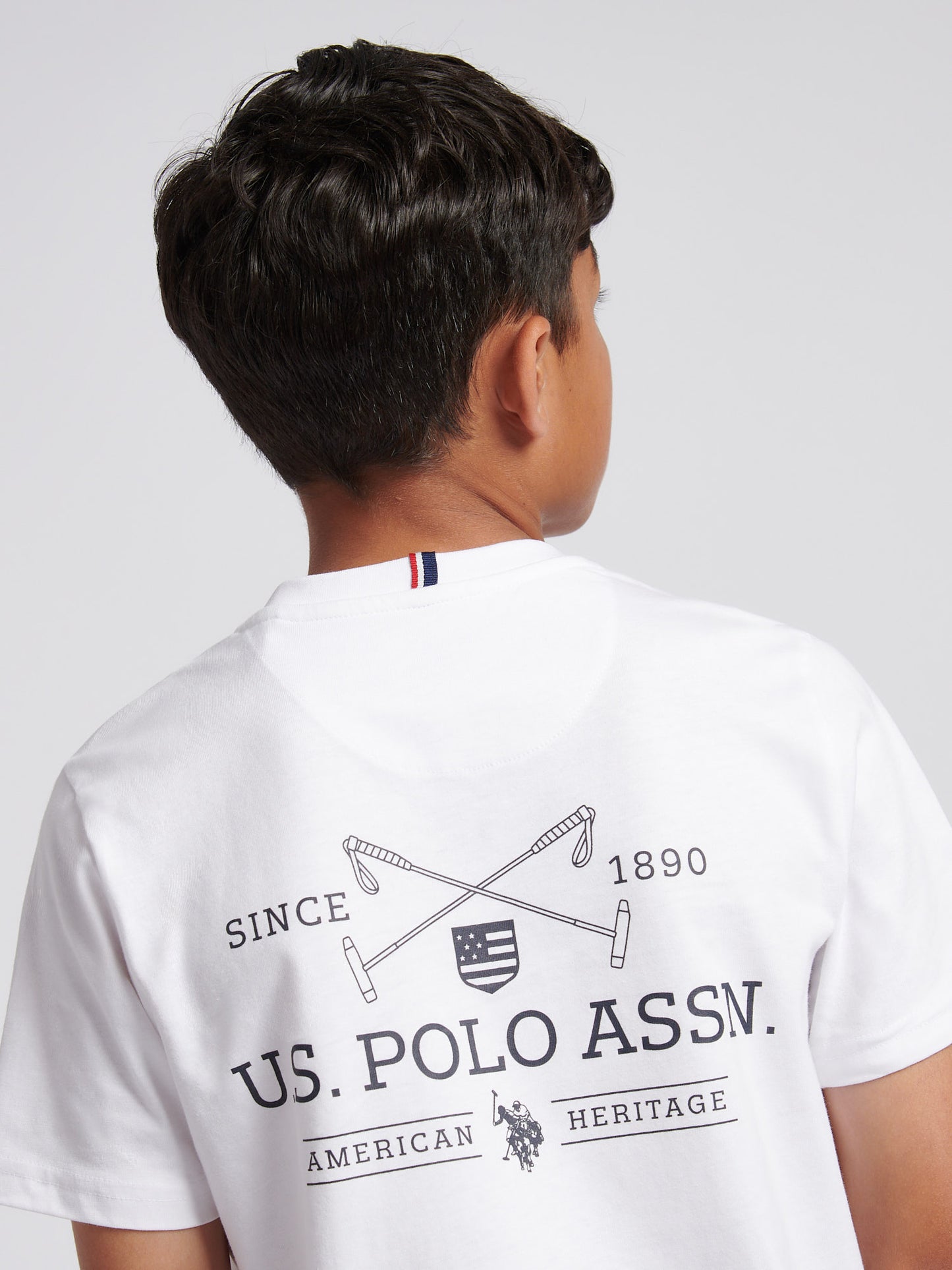 Boys USPA Back Graphic T-Shirt in Bright White
