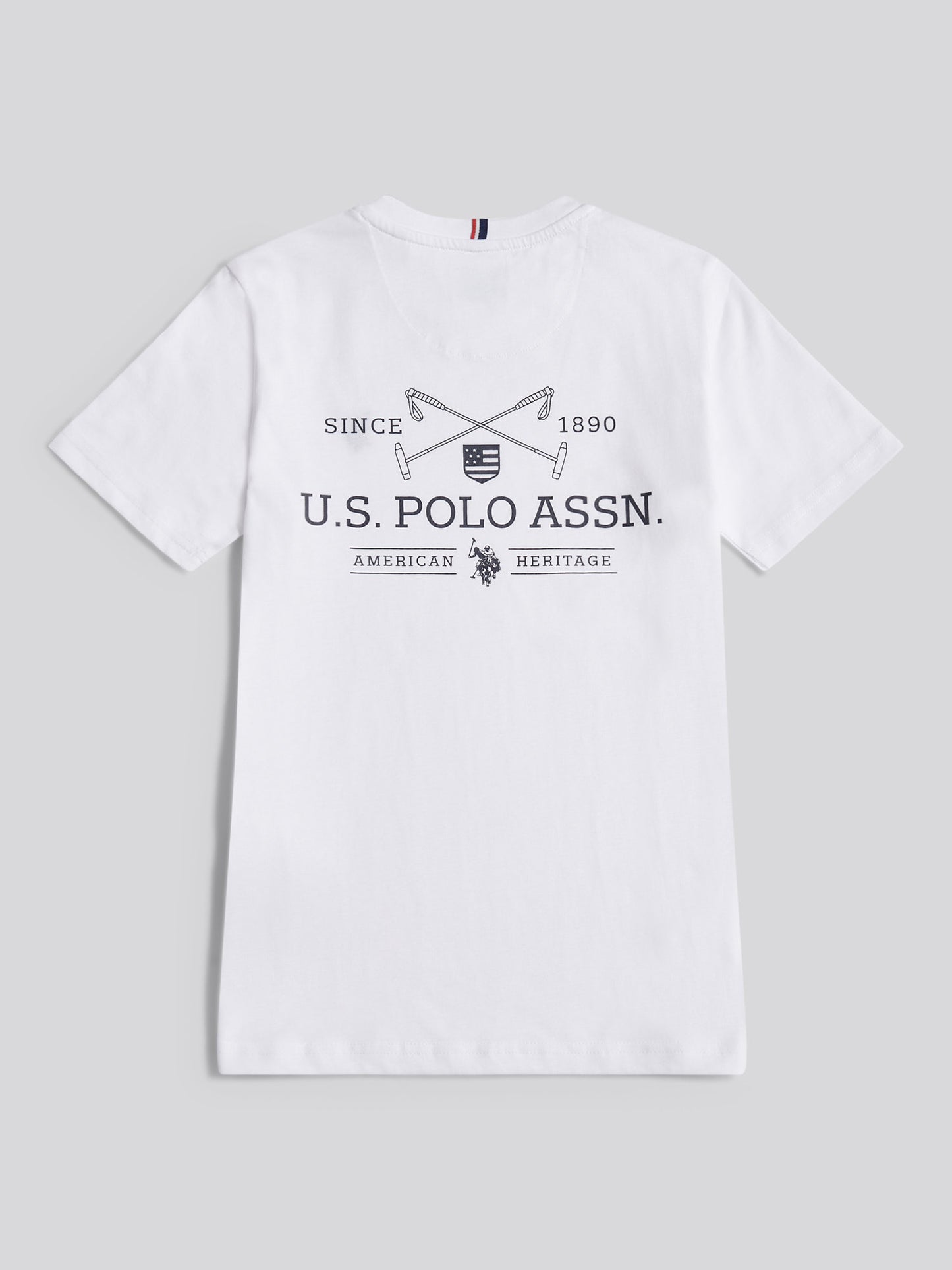 Boys USPA Back Graphic T-Shirt in Bright White