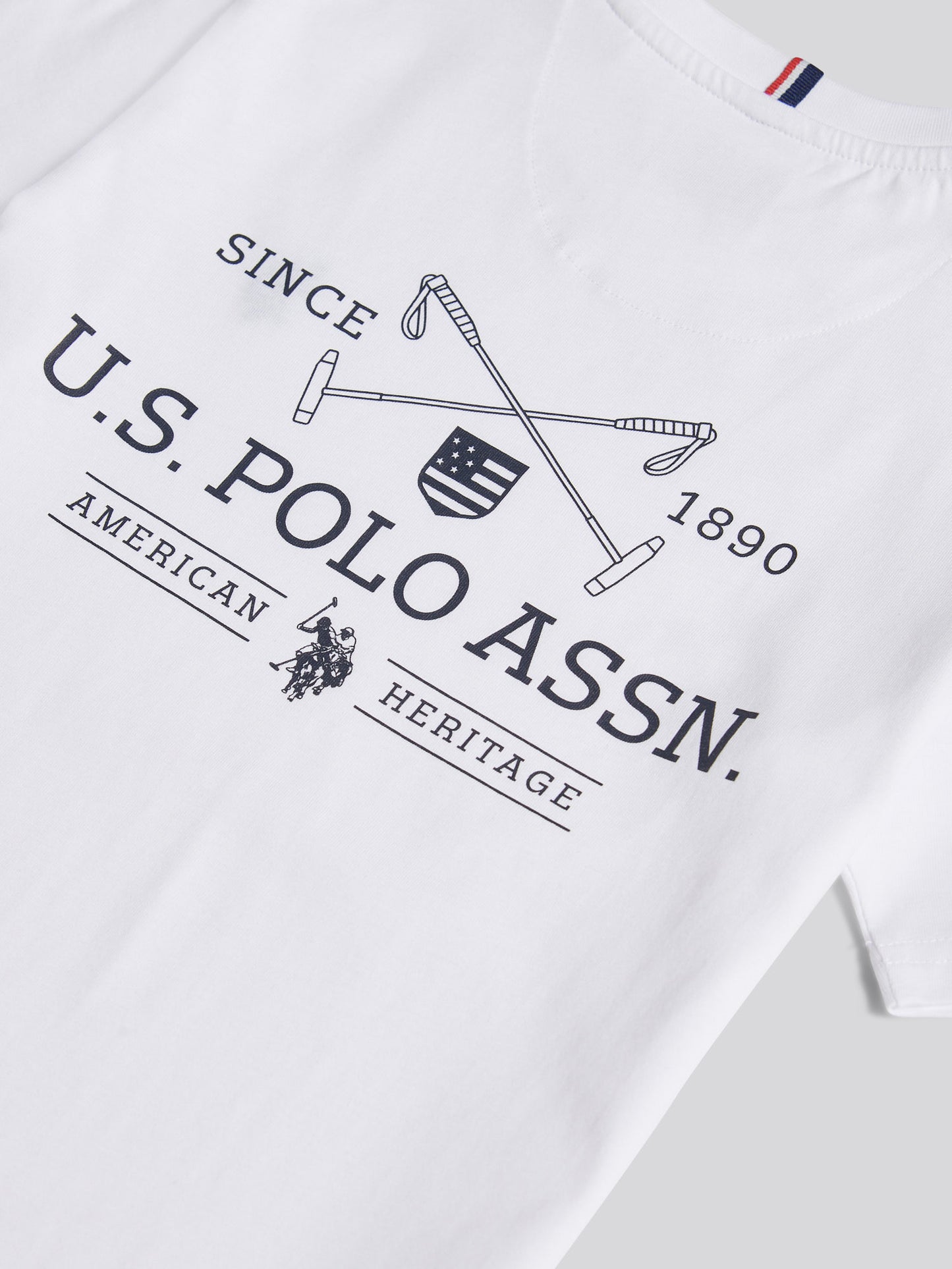 Boys USPA Back Graphic T-Shirt in Bright White