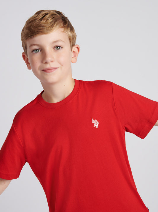Boys USPA Back Graphic T-Shirt in Haute Red