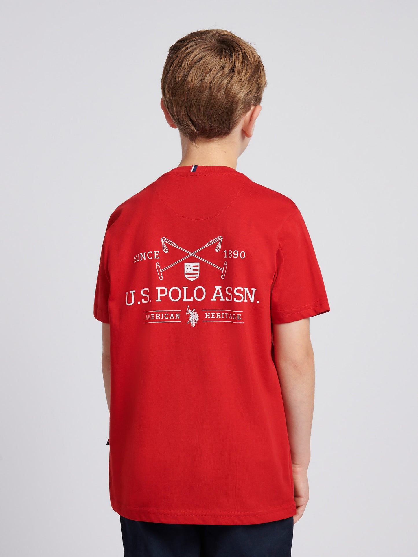 Boys USPA Back Graphic T-Shirt in Haute Red