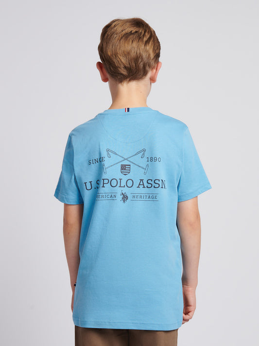 Boys USPA Back Graphic T-Shirt in Heritage Blue