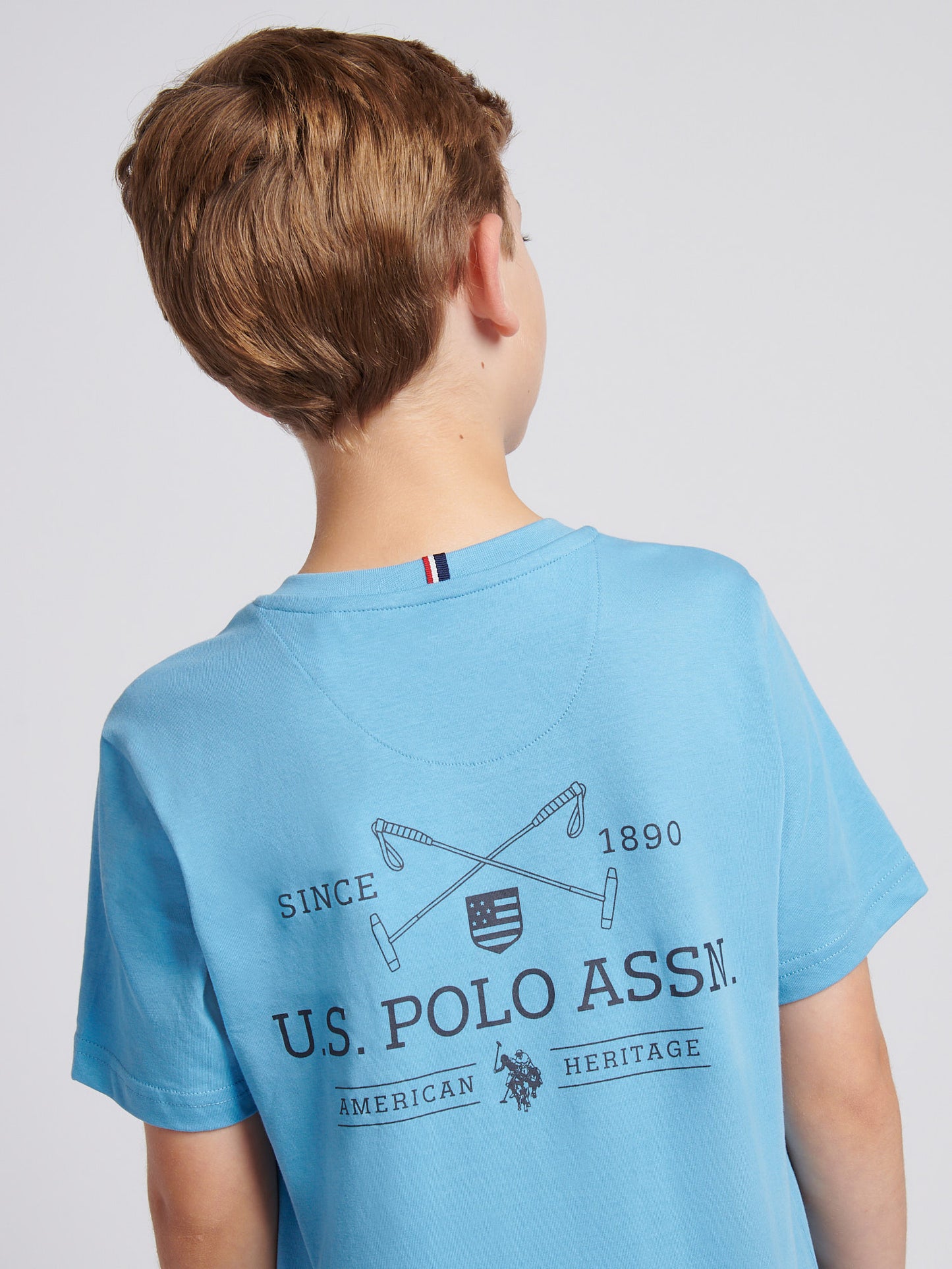 Boys USPA Back Graphic T-Shirt in Heritage Blue