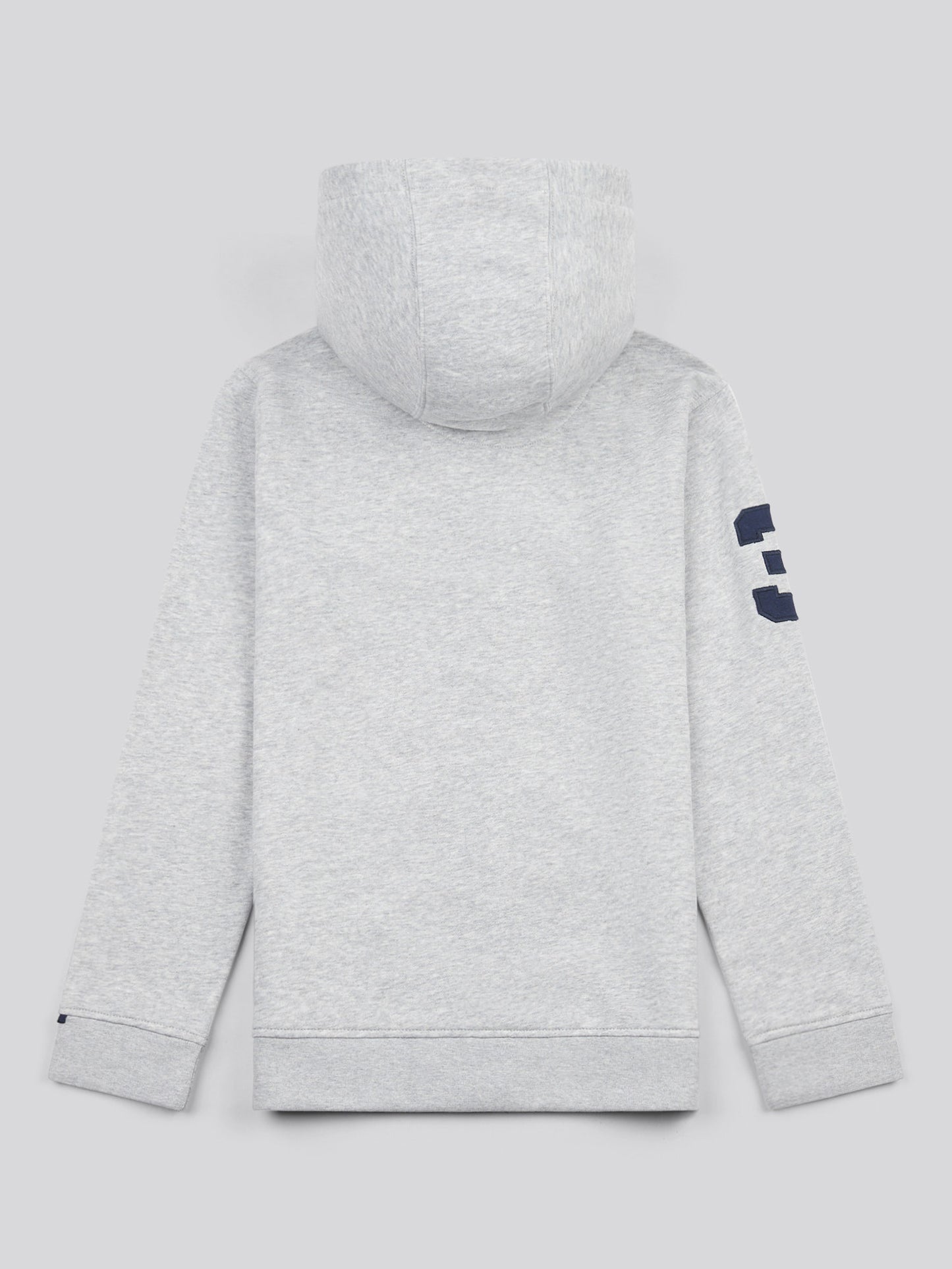 Boys Player 3 Zip Hoodie in Mid Grey Marl