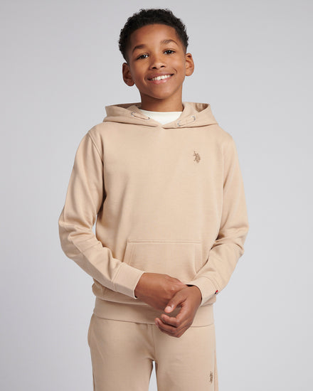 Boys Double Horsemen Hoodie in Doeskin