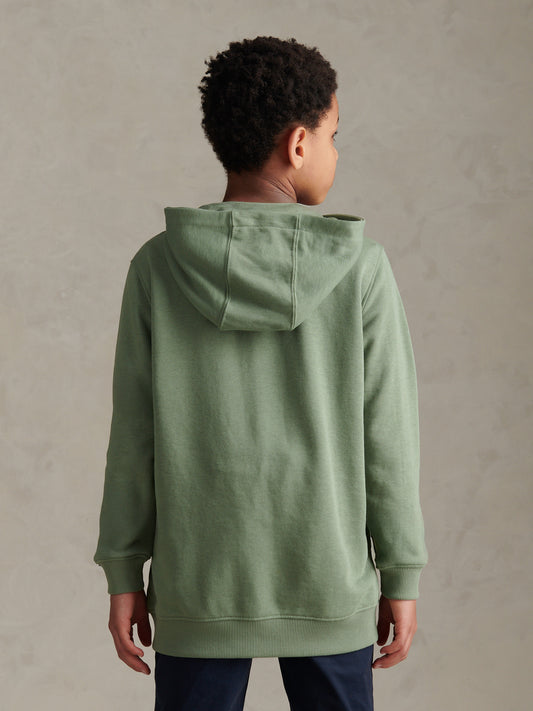 Boys Double Horsemen Zip Hoodie Sea Spray