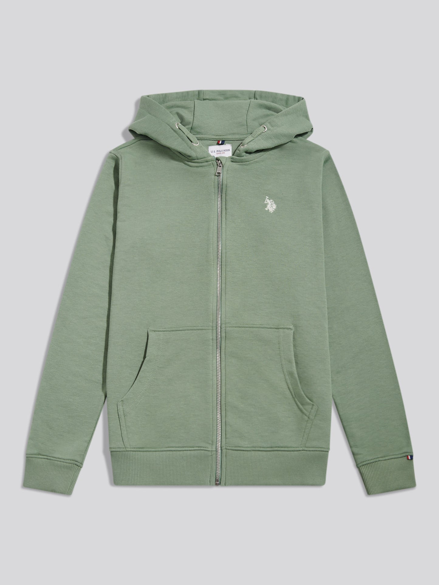 Boys Double Horsemen Zip Hoodie Sea Spray