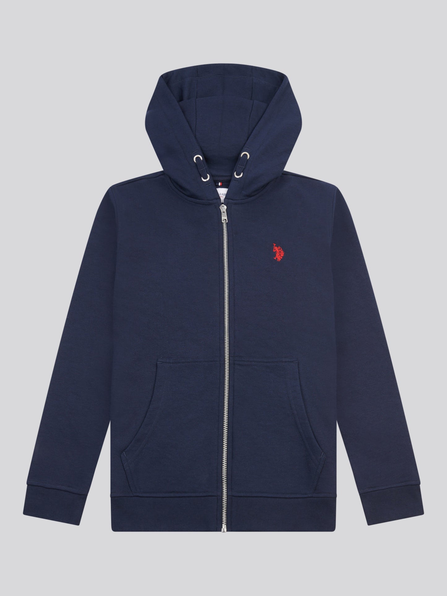 Boys Double Horsemen Zip Hoodie Dark Sapphire Navy / Haute Red DHM